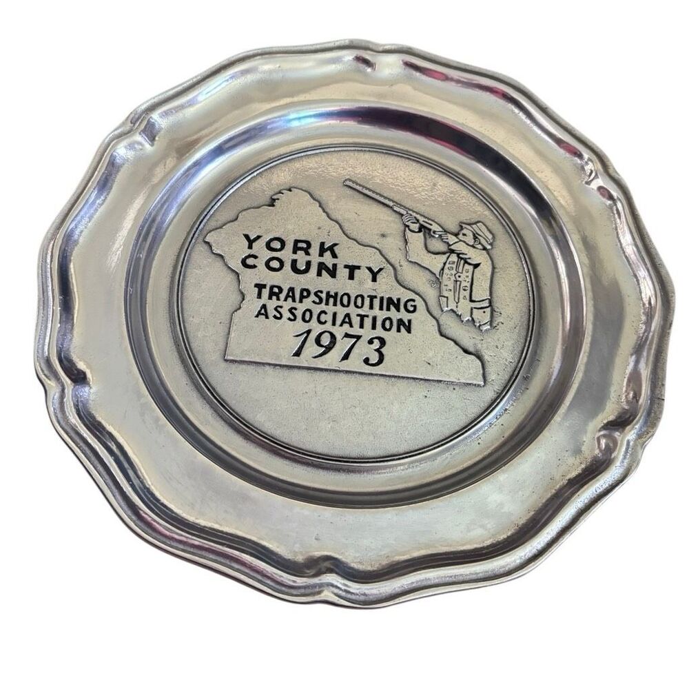 York County Trapshooting Association 1973 Wilton 10” Pewter Plate